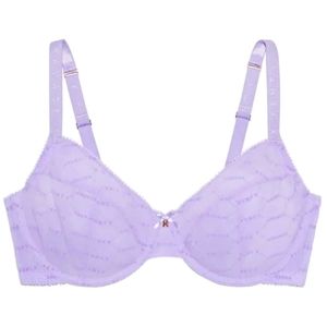SavageXFenty Flocked Logo Unlined Bra ~ 46D ~ violet purple
